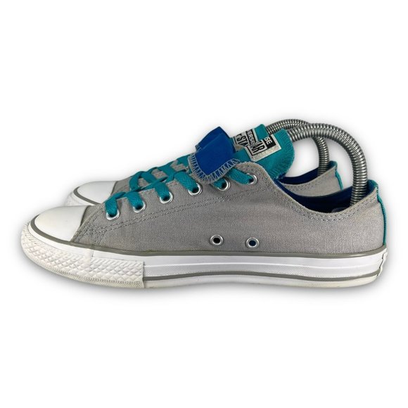 Converse Chuck Taylor All Star Sneakers 645241F Double Tongue Gray Blue Youth 5 - Picture 4 of 9